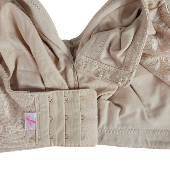 Wacoal Awareness Wire Free Bra Tan 44C Lined Floral Lace Adj Soft Cup #85276 - Picture 8 of 11